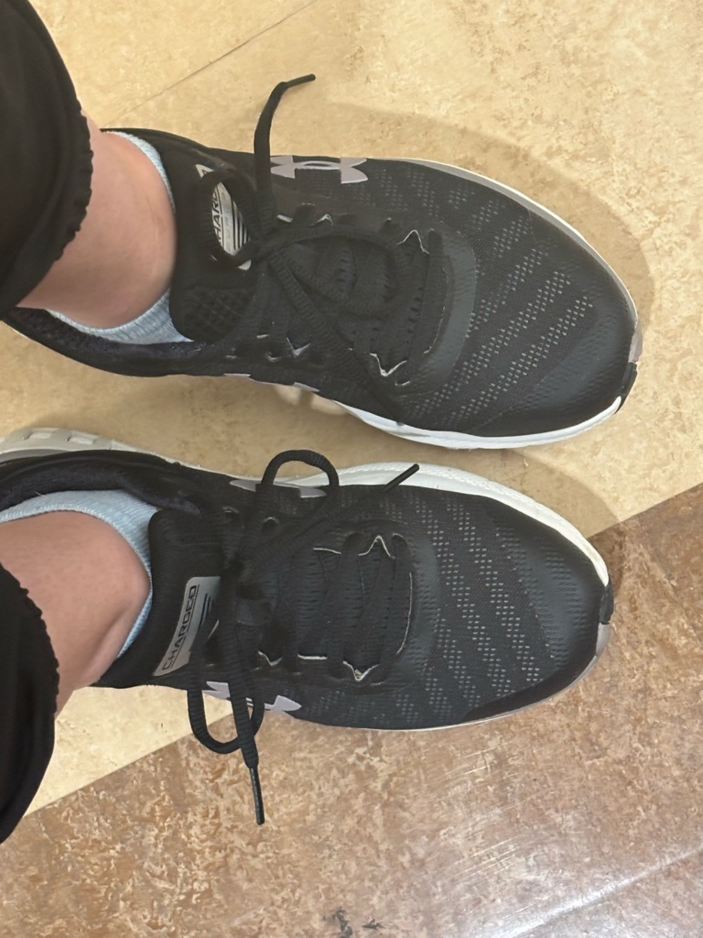 Under Armour Black Athletic Sneakers with White Soles